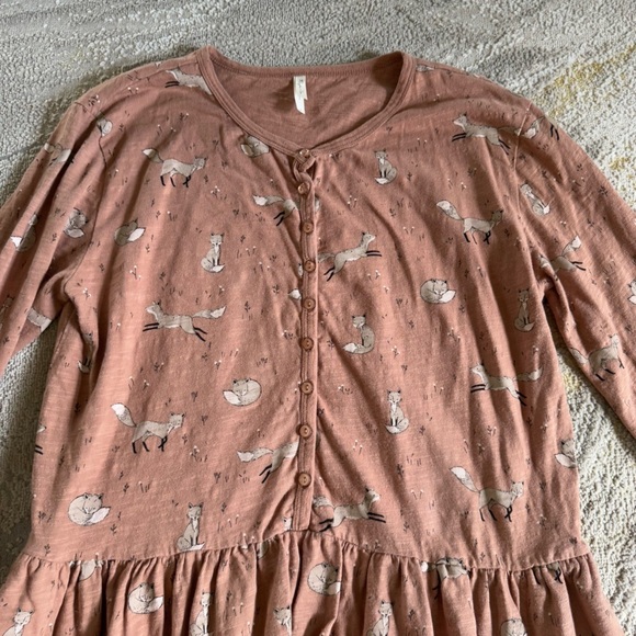 Rylee + Cru fox print mini dress Maeve long sleeve buttons cotton small - Picture 2 of 8